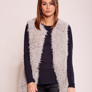 Wholesale Women's Grey Fur Vest