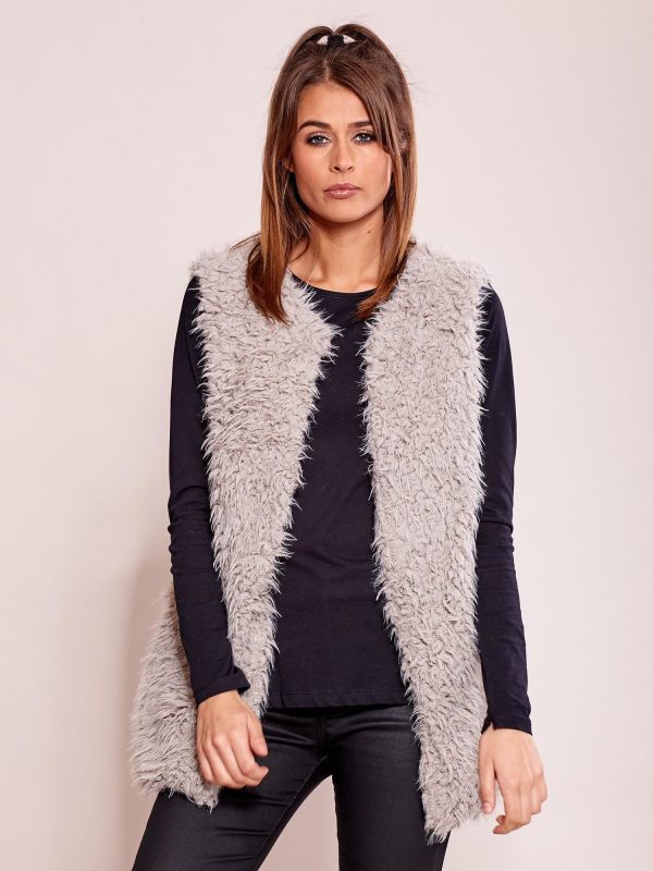 Wholesale Women's Grey Fur Vest