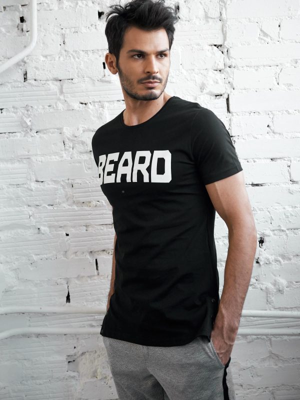 Wholesale Men's black t-shirt with inscription