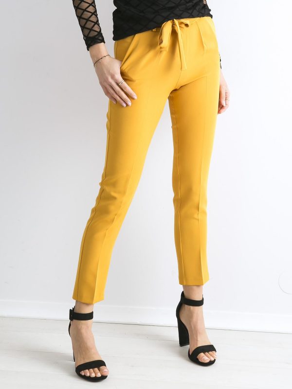 Wholesale Mustard pants with binding