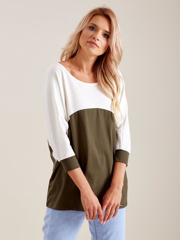 Wholesale Ecru-khaki oversized blouse