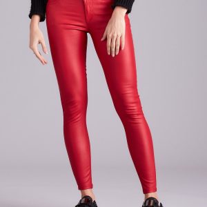 Wholesale Red waxed pants