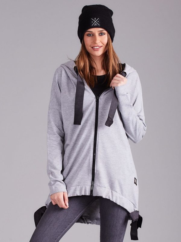 Wholesale Grey sweatshirt with hoodie