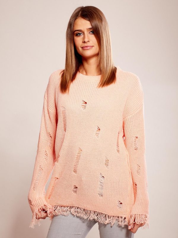 Wholesale Peach oversized sweater