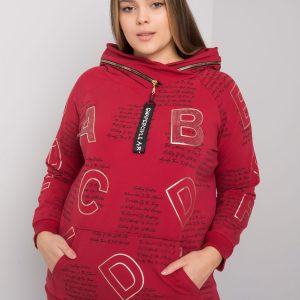 Wholesale Burgundy plus size sweatshirt with Adele applique