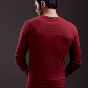 Wholesale Men's blouse with inscription print burgundy