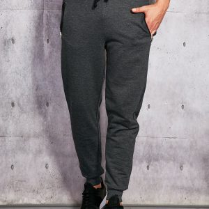 Wholesale Men's Graphite Sweatpants with Zippers