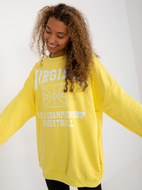 Wholesale Yellow Loose Print Hoodie