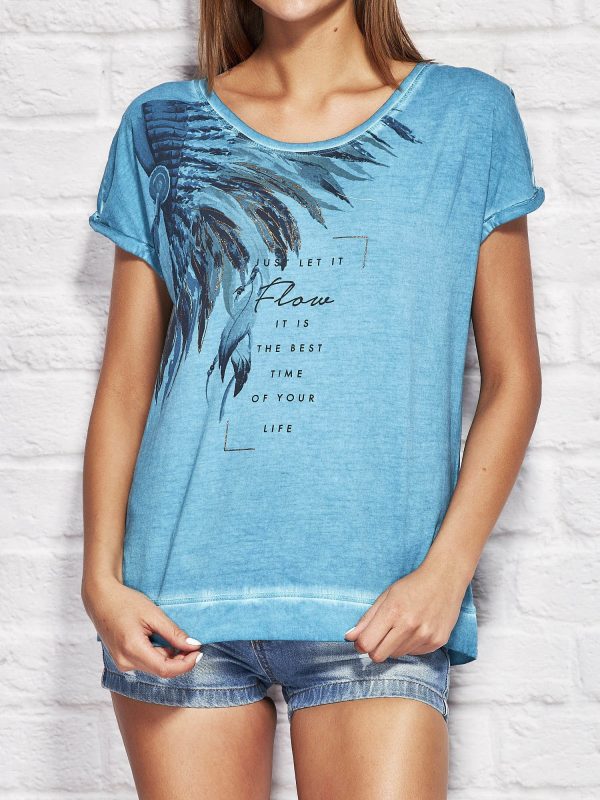 Wholesale Marine decatized t-shirt with print