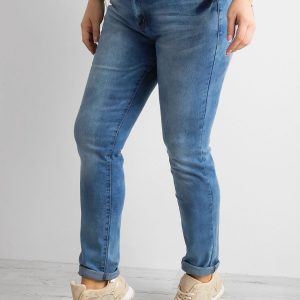 Wholesale Plus Size Blue Denim Pants