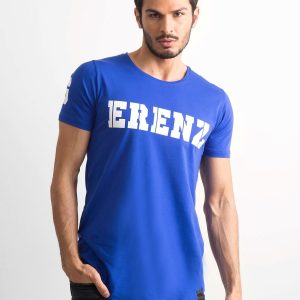 Wholesale Blue T-shirt for men with inscription