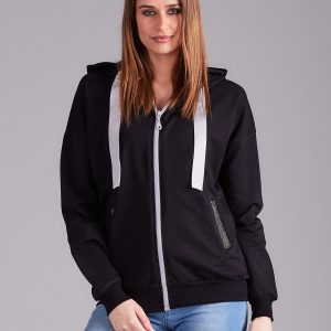 Wholesale Black Cotton Zipper Sweatshirt