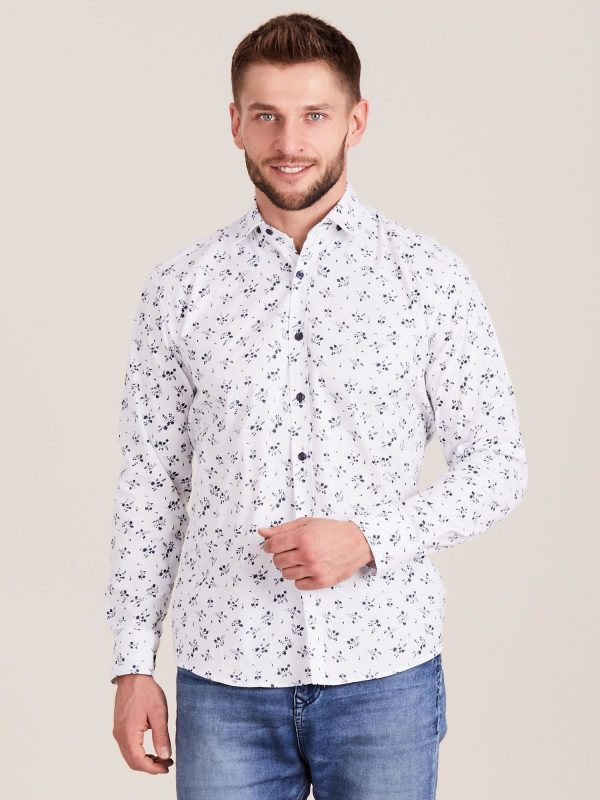 Wholesale Men's White Shirt with Vegetable Patterns