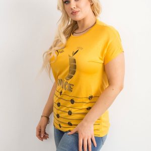 Wholesale T-shirt with viscose yellow