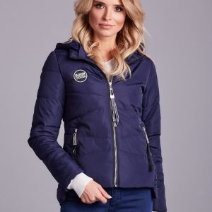 Wholesale Navy blue hooded jacket