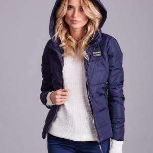 Wholesale Navy blue quilted jacket for women