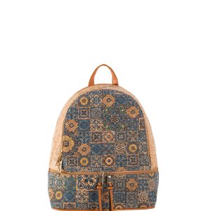 Wholesale Light Brown Vintage Patterned Backpack