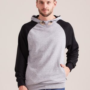 Wholesale Grey sweatshirt for men with hoodie