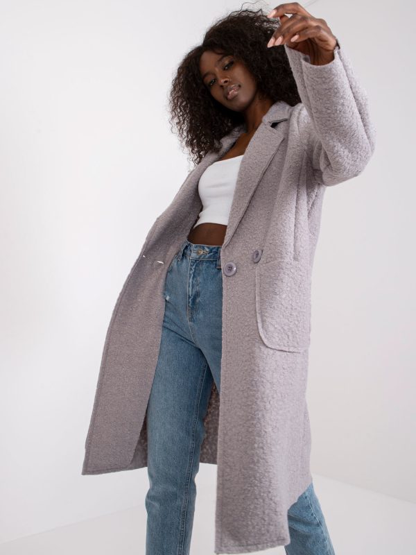 Wholesale Grey classic coat Damme OCH BELLA