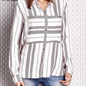 Wholesale Cream shirt in graphic pattern