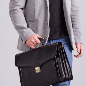 Wholesale Men's leather briefcase black