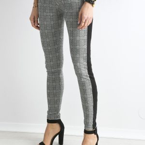 Wholesale Grey plaid leggings with stripes