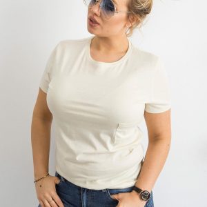 Wholesale Ecru t-shirt basic PLUS SIZE