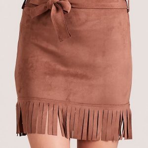 Wholesale Brown fringed skirt