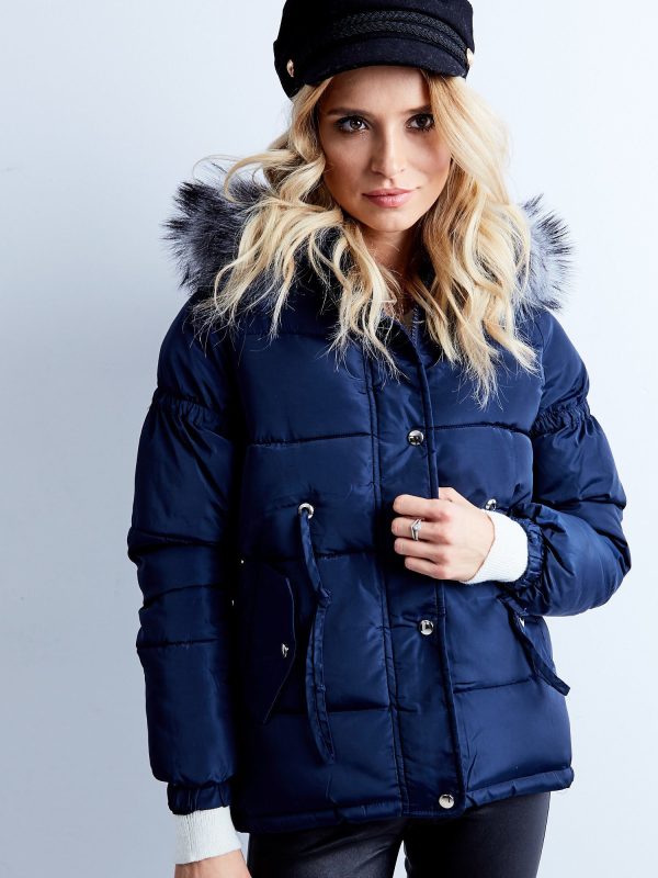 Wholesale Navy blue quilted winter jacket