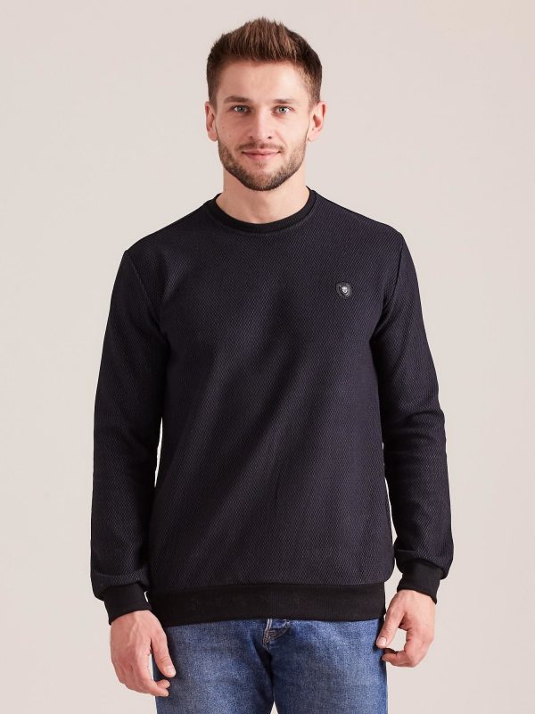 Wholesale Black sweatshirt for men in small geometric pattern