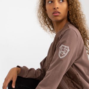 Wholesale Brown quilted bomber sweatshirt with RUE PARIS