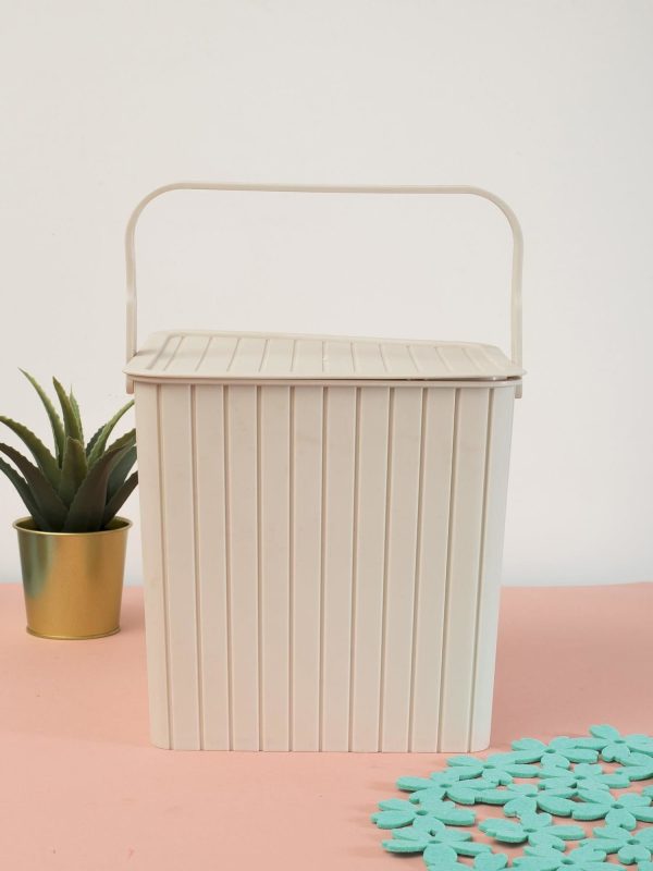 Wholesale Pastel beige basket with handle and lid