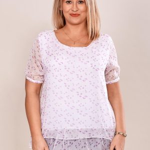 Wholesale White mist blouse in small meadel PLUS SIZE