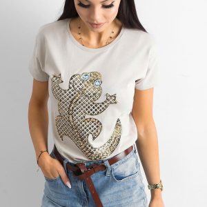 Wholesale Beige Women's T-Shirt