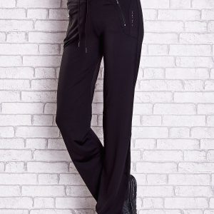 Wholesale Black sweatpants with pockets and stitching PLUS SIZE