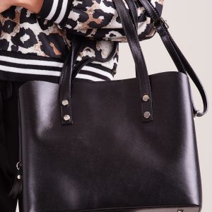 Wholesale Black Leather Handbag with Strap