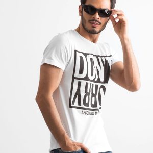 Wholesale White and black t-shirt for men with print