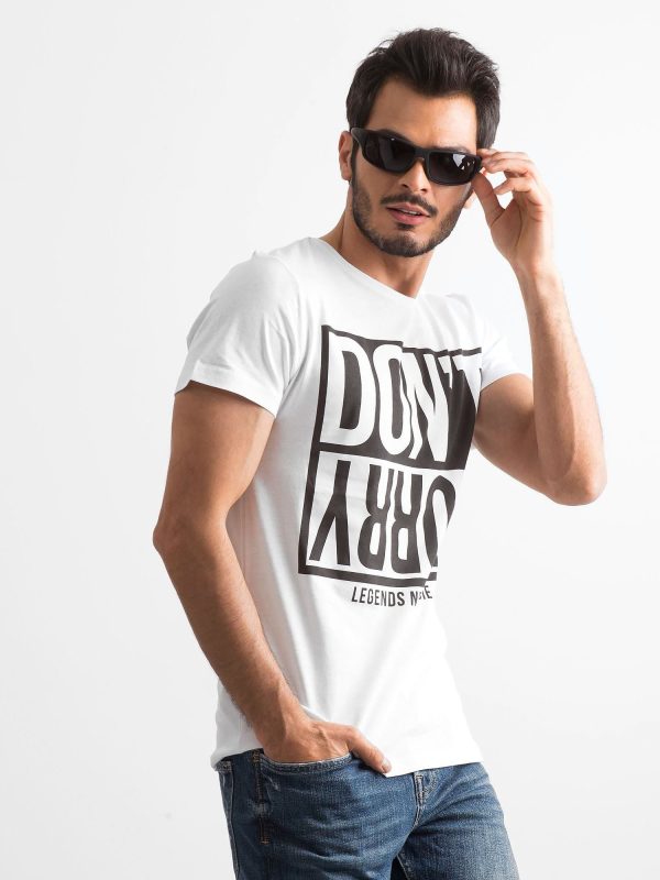 Wholesale White and black t-shirt for men with print