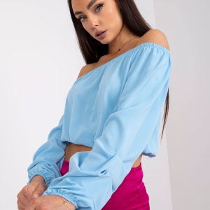 Wholesale Light blue smooth spanish blouse with long sleeve Ninelli