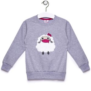 Wholesale Grey sweatshirt for girl with sheep