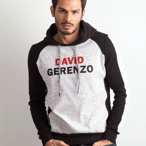 Wholesale Gray men's hoodie with lettering