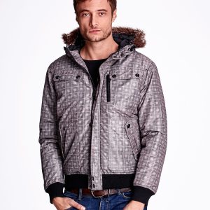 Wholesale Grey jacket for men with braid motif FUNK N SOUL