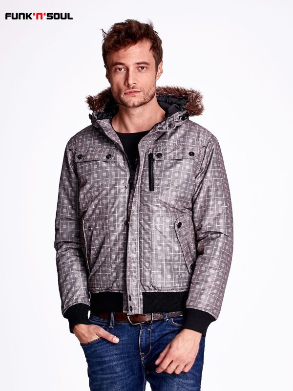 Wholesale Grey jacket for men with braid motif FUNK N SOUL