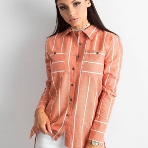 Wholesale Orange Striped Shirt