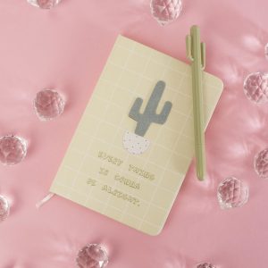 Wholesale Green notebook and thin paper with cactus motif