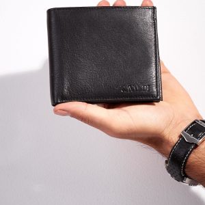 Wholesale Black Men's Leather Wallet Without Clasp