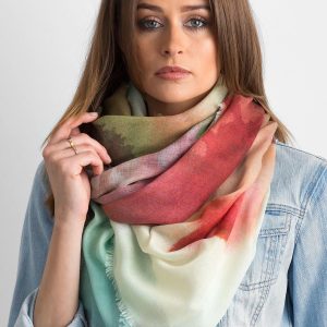 Wholesale Burgundy and mint scarf with patterns