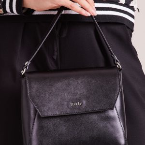 Wholesale Elegant Leather Messenger Bag Black