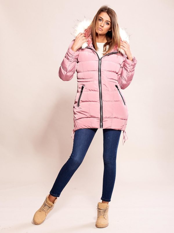 Wholesale Pink jacket with fur