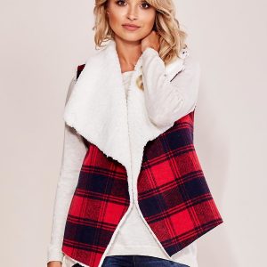 Wholesale Red plaid vest